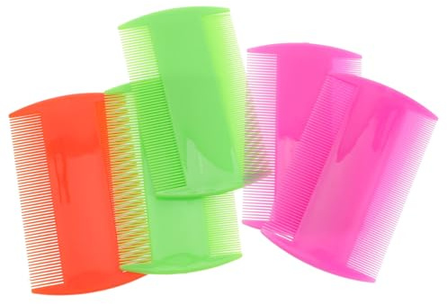 Pettine Antipulci per Gatti, Doppia Faccia in Plastico, 5 Pezzi | Spazzola Fine per Toelettatura, Rimuove Peli e Lendini, Accessorio per Gatto, Confezione da Cinque Colore Casuale