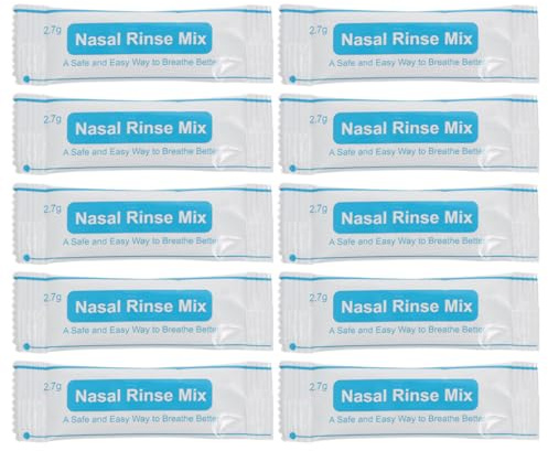 WOONEKY Mezcla para Enjuague Nasal 40 Sobres de Sal para Limpieza Nasal Rápida y Saludable Fácil de Transportar Adecuado
