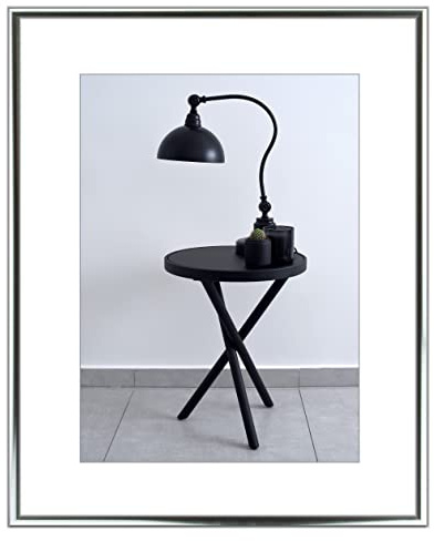 myposterframe Bilderrahmen Ariel 22 x 30 cm Aluminium 30 x 22 cm Silber Glanz mit Kunstglas Antireflex 1 mm