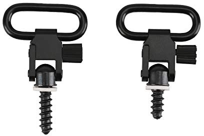 Tourbon 2,5 cm Schnellspanner-Gewehrschlinge und Holzschraubbolzen | Packung mit 2 Stück, Befestigung an den meisten Gewehr-Schrotflinten, massives Metall-Design mit schwarzer Lackierung