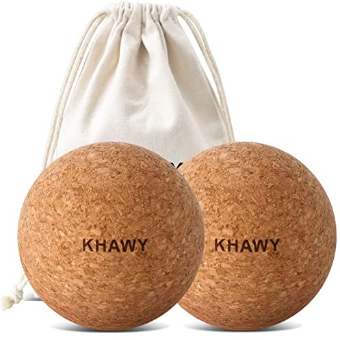 Boule de Massage en Liège, Boules de Liège Pour la Thérapie des Points de Déclenchement de Massage, Rouleau de Boule de Liège Pour les Nœuds de Tension Musculaire, Soulagement des Tissus Profonds