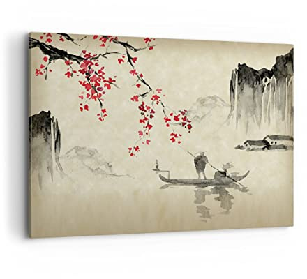 ARTTOR Lienzos decorativos 100x70cm Cuadro Sobre Lienzo Moderno Flor Cerezas Japón Grande Dormitorio Cocina Cuadros Pared Imágenes Cuadros Decoracion Salon Wall Art Prints Decor Canvas AA100x70-5020 | Flor de cerezas Japón Cuadro Decorativo 1 Pieza Salón Dormitorio Arte de Pared Decoración de Pared ARTTOR