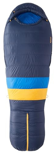 Marmot Damen Women's Ouray, Mumienschlafsack für Erwachsene, Entendaunen mit 650er Bauschkraft, sehr leicht und warm, 168 cm, geeignet bis -40 °C, Solar/Red Sun, 168 cm