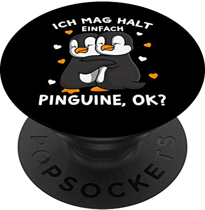 Ich mag halt Pinguine Kinder Mädchen Damen Penguin PopSockets mit austauschbarem PopGrip