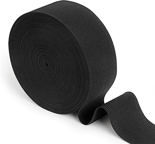 LeisuDay 10 Meter Gummiband Nähen 40mm Breit - Stark Elastische Gummilitze Gummizug Hosengummi Heimtexilien Nähzubehör Gummiband DIY Basteln (Schwarz)