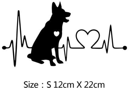 GAETOYEN Autocollant De Voiture Chien 18Cm(7.08 inch) Électrocardiographe Chien Voiture Autocollant pour Camion Fenêtre Pare-Chocs Auto SUV Porte Ordinateur Portable Kayak Vinyle Autocollant C3816Sh
