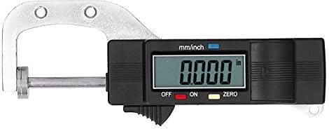 Tyenaza Spessimetro Digitale, Mini misuratore di Spessore elettronico Orizzontale Micrometro Precisione 0,01 mm 0‑25 mm per Carta, Gioielli, Perle, Pelle
