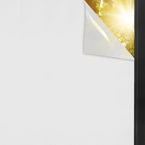 White Total Blackout Window Film 90 X 200cm, Shackcom 100% Light Blocking Glass Static Cling Coverings Film - Room Darkening Non-Adhesive Reduce Heat & Anti UV for Baby Room Privacy & Day Sleeping