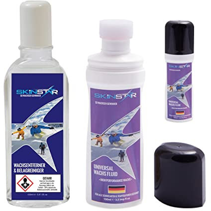 SkinStar Universal flüssig Skiwachs Fluid Wax inkl Wachsentferner Belagsreiniger