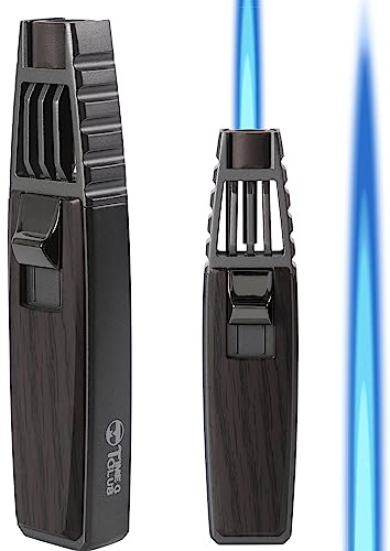 Butane Torch Lighter,welding torch，Black Walnut Style，Refillable Kitchen Cooking Torch Windproof Adjustable Flame Solar Beam Torch Blow Torch for Baking Creme Brulee (Butane Gas Not Included)
