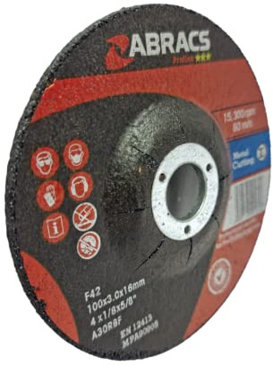 Abracs Cut Off Wheels - Thin Metal Cutting Discs For Angle Grinders 100mm x 3.0 x 16mm (4) 5-Pack