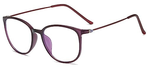 ZUVGEES Mode Runden TR90 Blaulichtfilter Lesebrille für Herren und Damen mit Federscharnier Lightweight Anti-blaue Computerbrille