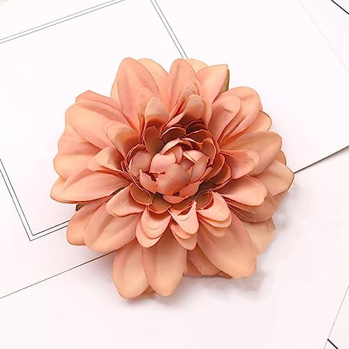 NevStp 20 Stück Dahlie, künstliche Seidenblumen, Köpfe für Hochzeitsdekoration, Rose, DIY-Kranz, Scrapbooking, Basteln, gefälschte Blumen, Orange