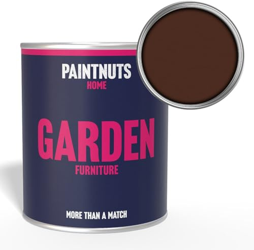 Paintnuts Garden Furniture Paint - RAL-8016 - MAHOGANY BROWN Matt 1 Litre Tin
