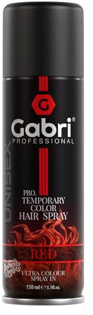G Gabri Gabri Professional Pro Temporary Colour Hair Spray, Hair Colour Spray, 150 ml (Red, 150 ml)