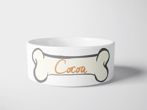forefrontdesigns Personalised Dog Name Bowl – Custom Ceramic Dog Bowl for Water/Food, Ideal for Dogs and Cats, Personalised Cat Bowl Available in Large and Medium Sizes for Stylish Feeding.