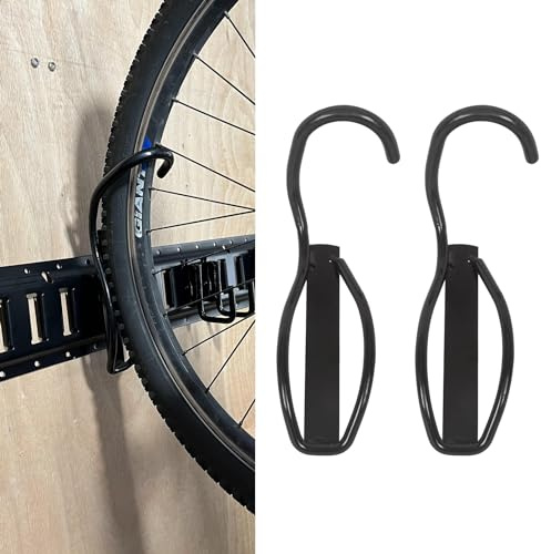 porotmotor E-Track Bike Wall Mount, Quick Install Bike Hangers Storage Rack for E-Track (2 Pack)