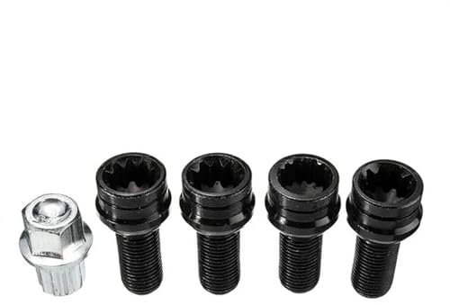 Radschrauben Kompatibel Mit VW Für Golf Für Jetta Für Beetle Für Passat 4 Stück Radnaben-Reifenschraubenbolzen M14 * 1,5 Mm Räder Schraubenbolzen Schlüsselschloss Radmuttern-Set 8D0601139F
