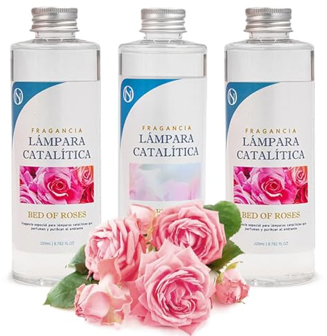 M MAMA MANUELA Pack Ahorro 3X Fragancias Lámpara catalítica: 2 Aroma Bed of Roses 500ml + Limpiador Neutro 200ml