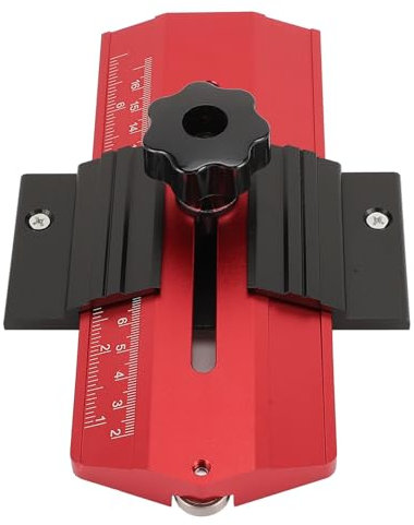 Guide de Gabarit de Scie Sauteuse à Déchirure Fine pour Réaliser des Coupes Répétitives à Bandes étroites sur les Scies à Table, Guide de Déchirure Fine et Précise en Acier (rouge)