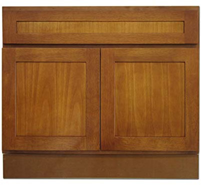Honey Oak 36 Inches Traditional Vanity Bathroom Elegant Shaker Door Cabinet Drawer Single Sink Base Bath Wall Faucet Vessel Vanities Kitchen Wood Hardwood 36 W x 31.5 H x 21 D