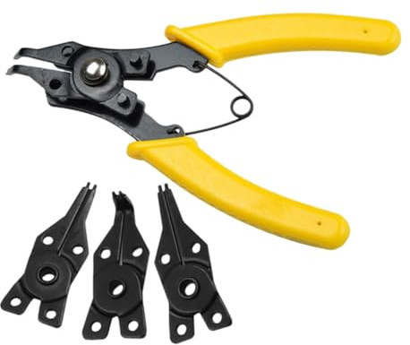 OSALADI Alicates Para Anillos Elásticos Con Resorte Multiuso Para Uso Interno y Externo Mango Cómodo Antideslizante Herramienta Resistente Para Montaje y Desmontaje De Circlips