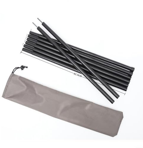Zeltplanenstangen, 2er-Set, Teleskop-Stangen, Zeltzubehör, Baldachin-Stützstangen, Sonnenschutz, Zeltstangen für den Außenbereich (19 mm, schwarz, 2 m)