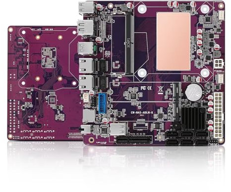 AIOPCWA N100 NAS Mainboard 6 Bay, 2 x i226-V 2.5GbE LAN Mini ITX Motherboard with 6× SATA3.0, DDR5 Computer motherboards with 2X M.2 NVMe, 8GB RAM 128GB SSD, TF Card Slot, PCIE x4