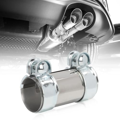 LALAGO Abrazadera de Tubo de Escape Ø55 mm, Abrazadera de Banda de Escape, Conector de Tubo de Escape, Abrazadera Universal con 2 Abrazaderas de Escape (Ø 55mm / L: 125mm)