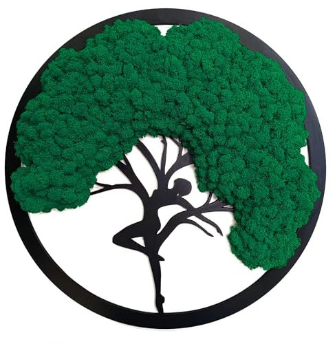 Scandinavian Moss Moosbilder in Form Eines Baumes - Schön Aussehender Wand Baum - Bringen Sie Leben Ihre Wohnung - Wandbild aus Natürlichen Rohstoffen und Deko Moos Moosdekoration Rentiermoos 50cm