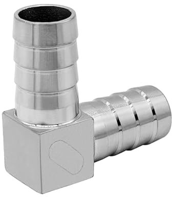 Stainless Steel Barbed Elbow Fitting 90 Degree Hose Connector Right Angle L Shaped Tube Coupler for Chemical Industry(25 mm)