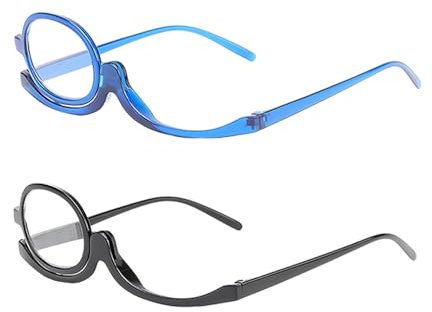 2 Pieces Of Makeup Reading Glasses, Makeup Aids, Flip-Up Glasses, Portable Makeup Glasses, Reading Magnifying Glasses