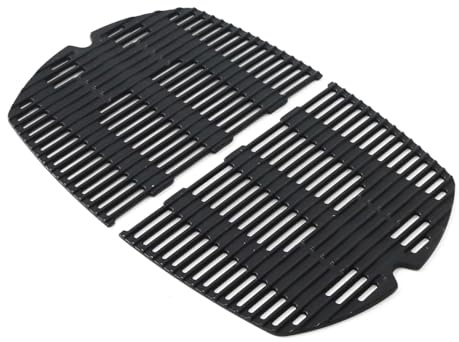 7646 Gusseisen Grillroste Ersatzteile für Weber Q300, Q320, Q3000, Q3200 | 45 x 32 cm Grillroste Zubehör für Weber 57060001, 586002, 404341 Gasgrills, 2 Stück, Passgenau Sehr Gute Qualität