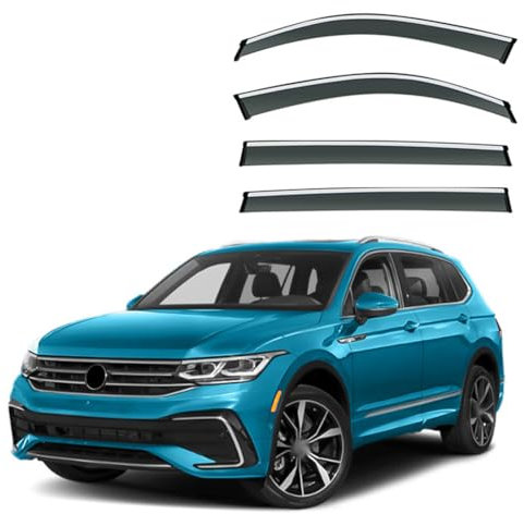 LTSRLL Windabweiser für VW Tiguan L Allspace 7-Seater MK2 2017 2018 2019 2020 2021 2022 2023 2024, Autofenster Windabweiser Seitenfensterabweiser Set mit 4 Windabweisern