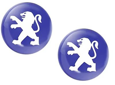 2 Stück Aufkleber 15mm in Blau Diameter passend fürPeugeot-Auto mit Logo Kfz. Für Schlüssel Key Fernbedienung usw. Sticker mit Emblem (15mm Peug. 2St. in Blau)
