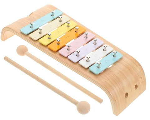 Yardwe Noten-Glockenspiel Mit Schlägeln Aus Aluminiumlegierung Und Holz Für Junge Mädchen Musikinstrument Beschriftete Tasten Glockenspiel-Spielzeug Für Musikalische Früherziehung