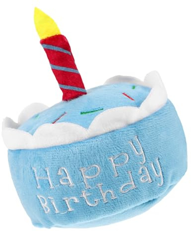 Mikikit Plüsch Hund Geburtstag Kuchen Spielzeug Quietschendes Haustier Spielzeug Für Große Und Kleine Hunde Perfektes Für Hundebesitzer Zur Geburtstagsfeier Fördert Kauen Und