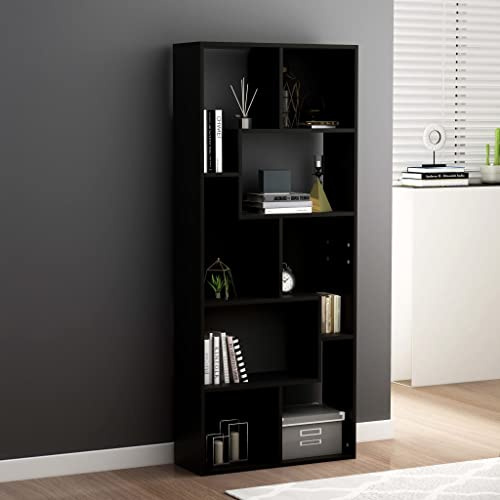 WSJHUHK Meubles, étagères, bibliothèques et étagères debout, armoire à livres, noir, 67 x 24 x 161 cm