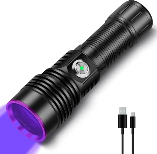 WINDFIRE 365nm UV Taschenlampe Schwarzlicht Taschenlampe Aufladbar | Schwarzlichtlampe, UV Lampe für Bernsteinsuche, Heimtierurindetektoren, Harz, Skorpion, Yooperlite, Uranglas