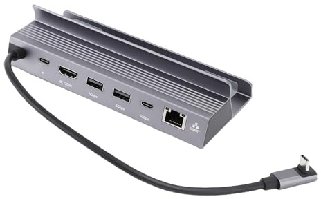 Lazmin112 6 En 1 USB C Hub, Estación de Acoplamiento USB C, Salida 4K 120 Hz, Rj45 1000 Mbps, 100W Carga Rápida, USB 3.0, Hdmi, Tipo C, Plug and Play, Carcasa De Aleación Aluminio