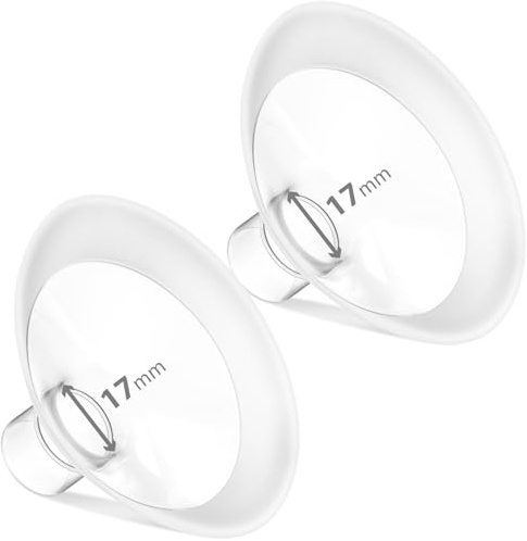 BALIME 17mm-105° Wide Angle Soft Rim Flanges for Medela Electric Breast Pump，Compatible with Medela Breast Pumps PersonalFit, Freestyle, Maxflow, Freestyle Flex Swing Maxi Connector(2pcs)