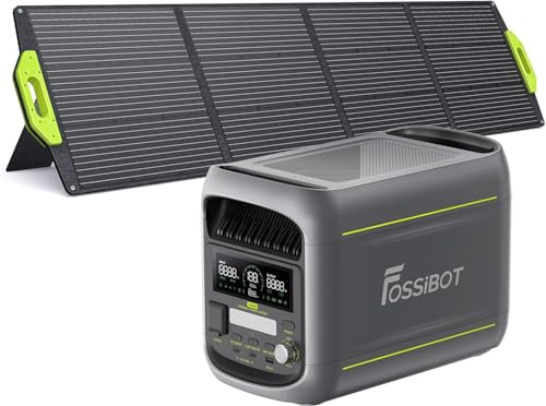 FOSSiBOT F1800 Bärbart Elaggregat Med 200W Solpanel, 1024Wh LiFePO4 Batteri Portable Power Station, 1800W AC 230V Solgenerator, kraftverk för Utomhuscamping, Husbil, Hemmabruk & Nödström