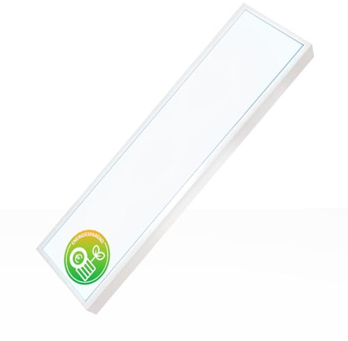 Xtend EcoLight LED Anbaupanel 150x30cm 5000K Neutralweiß UGR19 160lm/W 40W integrierter Alu Aufbaurahmen Bürodeckenleuchte Aufputz Rasterleuchte Montagerahmen Aufbau Deckenleuchte BLt