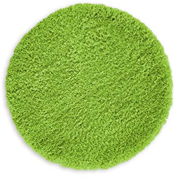 WohnDirect Premium Badematte RUND Einzeln zum Set kombinierbar • Badvorleger Duschmatte • rutschfest & Waschbar • Badteppich, Badezimmerteppich Grün • ca 90 cm Rund
