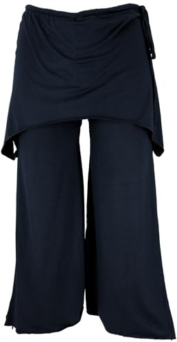 Goa Psytrance Hose, 3/4 Sommerhose, Yogahose, Festivalhose, schwarz, S/M