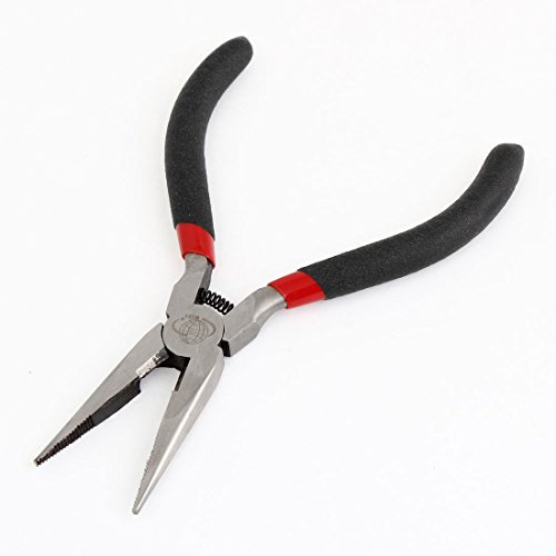 sourcing map Black Grip Wire Cable Cutting Stripping Needle Nose Plier 5 Length