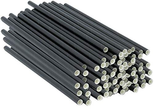 Comfy Package [300 pezzi - 18 cm] Cannucce/bastoncini da cocktail - 100% biodegradabili - per cocktail/caffé - nero