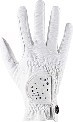 uvex sportstyle diamond - elastisk ridhandske för dam och herr - hållbar - elegant dekorerad med Swarovski®-kristaller - white - 6.5