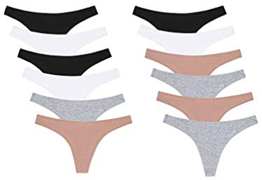 Tanga in Cotone Liscio con Finitura Sottile Che Non segna. Comodi, Morbidi ed Elastici. Progettati in Spagna - Confezione da 12, Assorti, L/XL