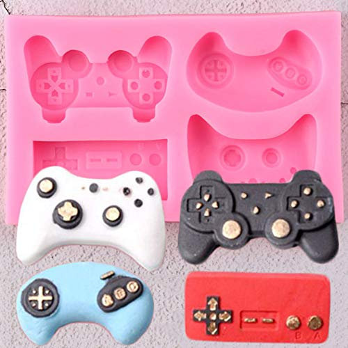 JLZK Diy Keyboard Silicone Mold Controller Gamepad Game Mould Cupcake Topper Fonant Cake Decorating Tools Chocolate Candy Clay Moulds